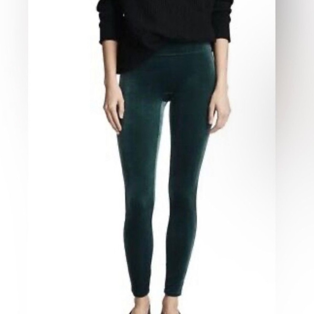 Spanx Dark Green Velvet Leggings